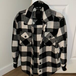 Black & white flannel jacket